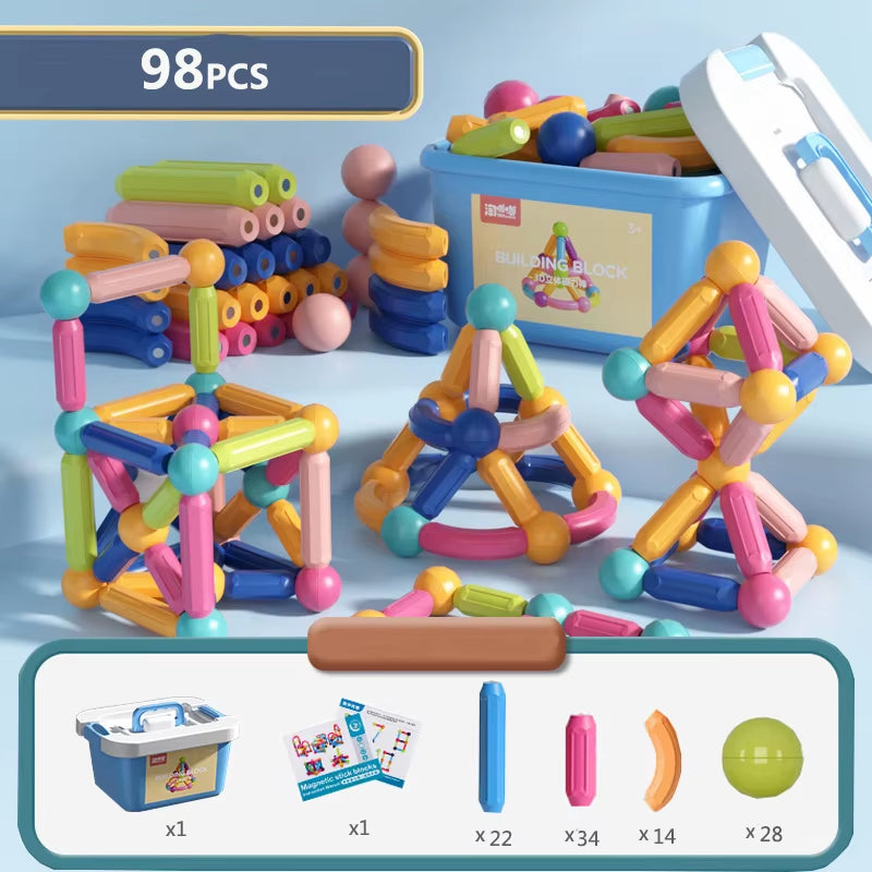 Magnetic Building Blocks Set for Kids – Montessori Educational Toy for Toddlers & Preschoolers