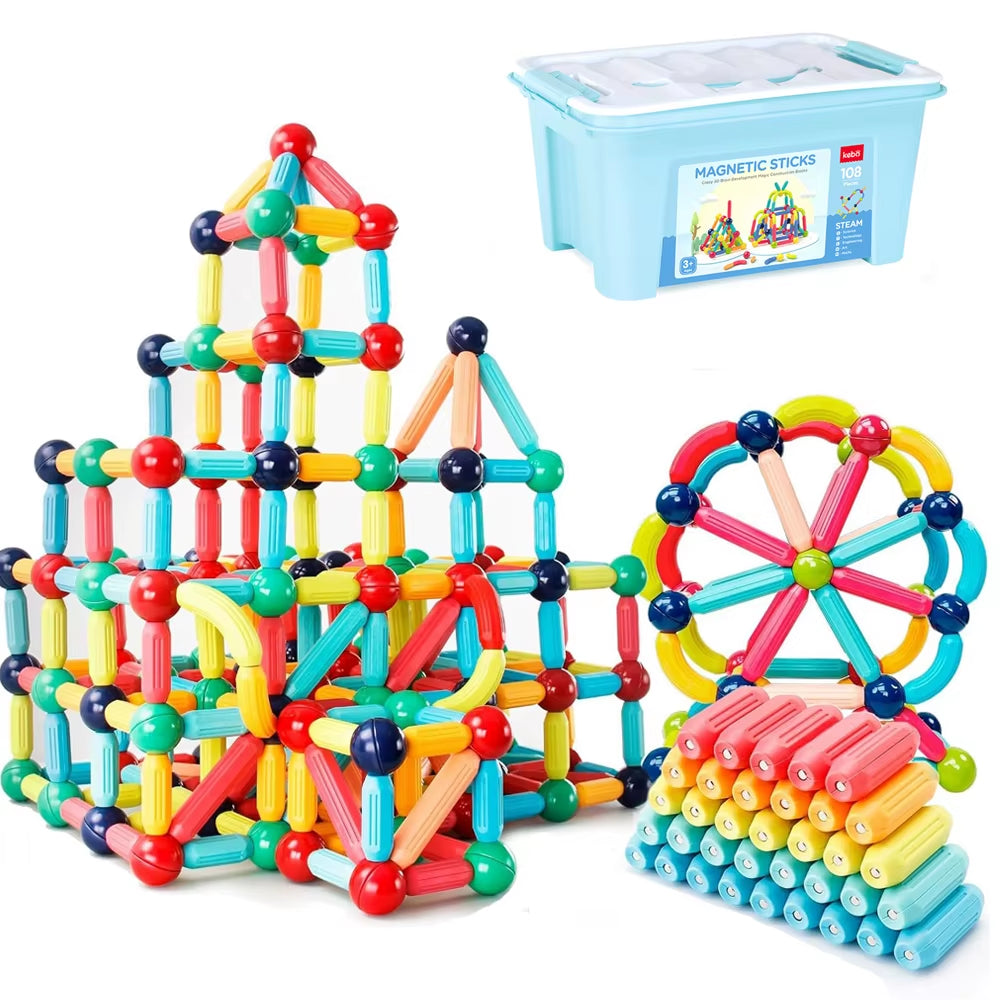 Magnetic Building Blocks Set for Kids – Montessori Educational Toy for Toddlers & Preschoolers